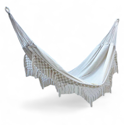 Double large canvas tassel hammock