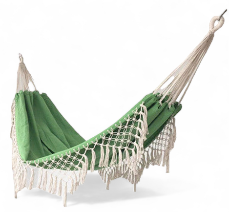 Double large canvas tassel hammock